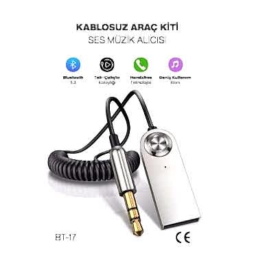 Kablosuz Aux Bluetooth 5.3 Tak Çalıştır Araç Kiti Telefon Ve Müzik Dinleme