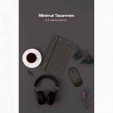 Siyah Kablosuz Klavye Ve Mouse Seti