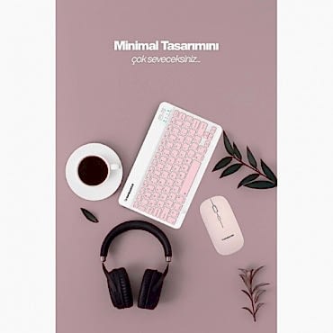 Pembe Kablosuz Klavye Ve Mouse Seti