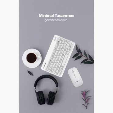 Beyaz Kablosuz Klavye Ve Mouse Seti