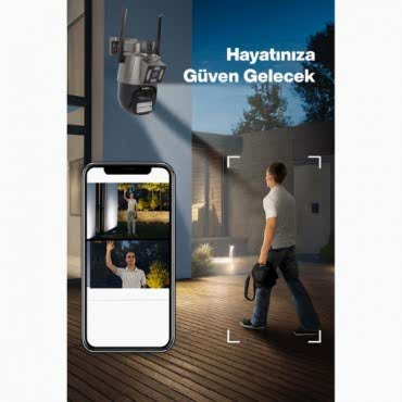  3 MP + 3 MP Çift Lens Wi-Fi TF Kart Girişli Güvenlik Kamerası 